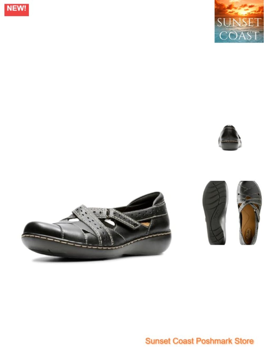 Clarks Women's Ashland Spin Q Leather Hook & Loop Loafers